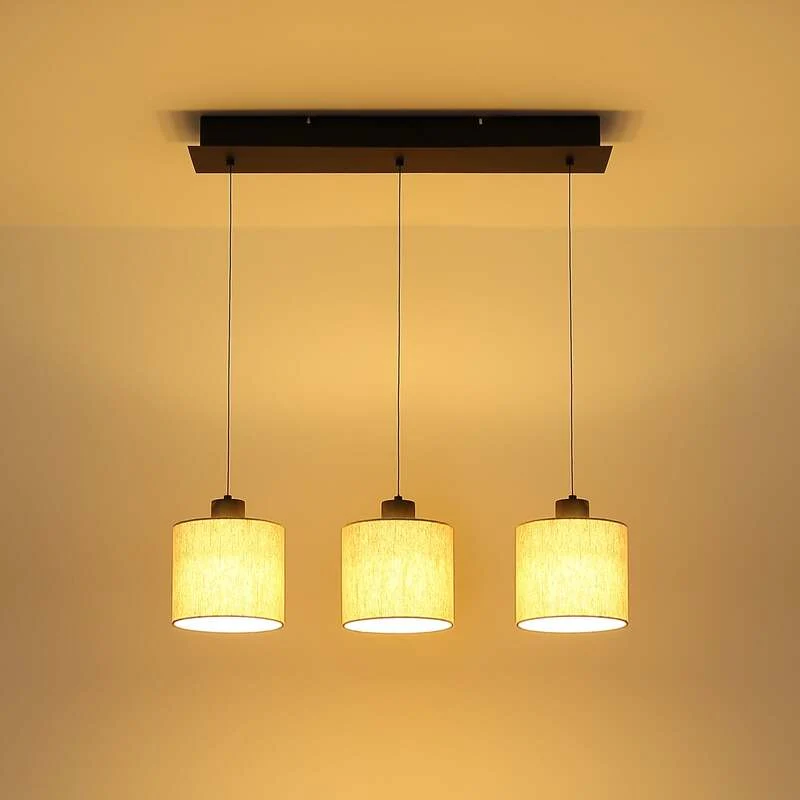 B-Ware Globo Pendelleuchte Hängelampe LED Thea Wohnzimmer creme schwarz matt345