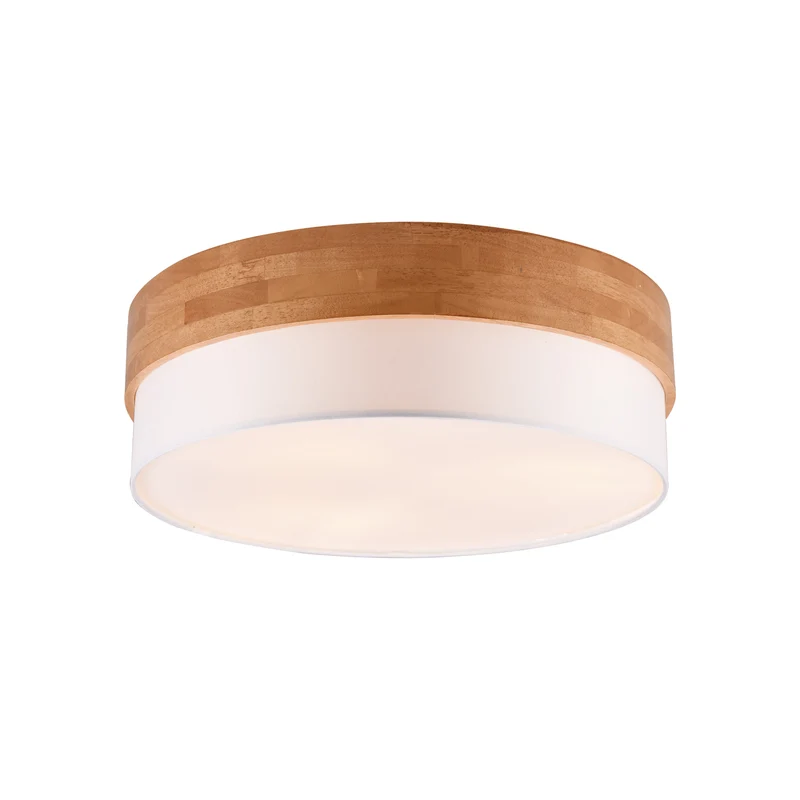 B-Ware Trio Lighting Deckenleuchte Lampe Deckenlampe Seasons Holz Braun Weiß 50 cm