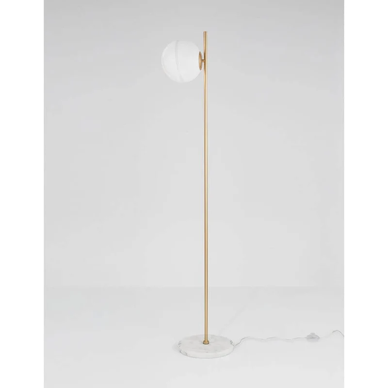 Cantona Stehlampe Marmor Messing, Gold