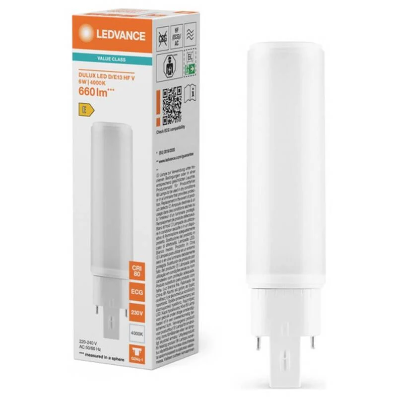 8x B-Ware LEDVANCE LED Lampe Röhre Stabform G24q 4 Stift Kaltweiß Weiß 8 STÜCK