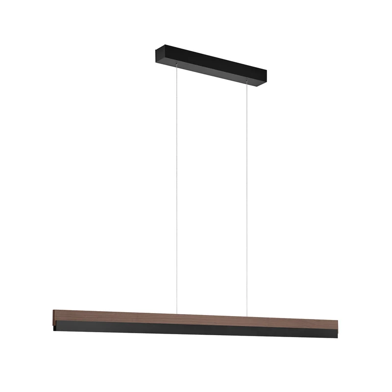 B-Ware Quitani Hängelampe Pendelleuchte LED Leuchte Keijo Nussbaum Schwarz 123 cm Lampe