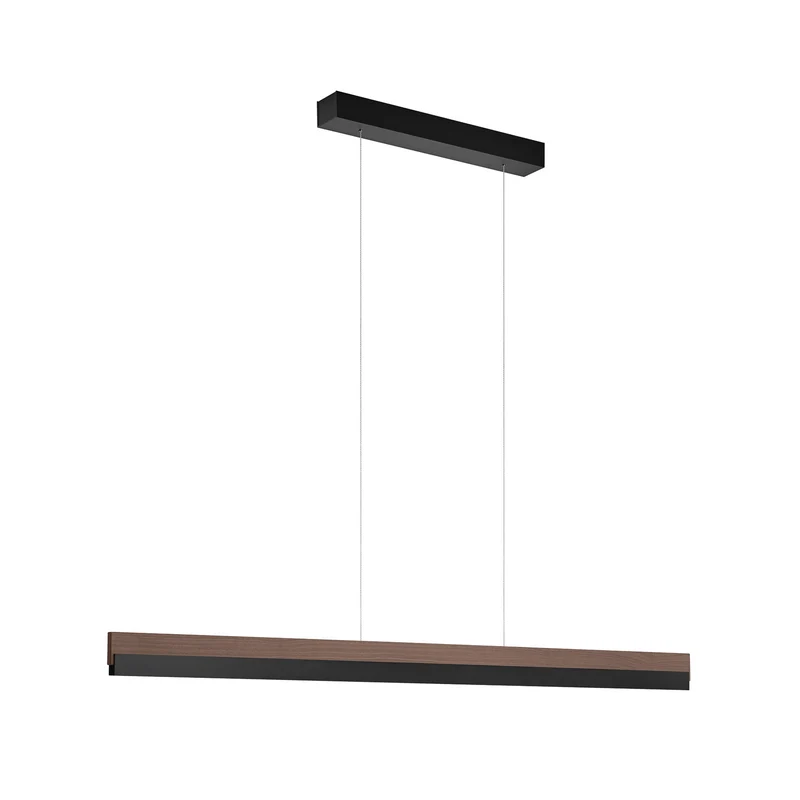 B-Ware Quitani Hängelampe Pendelleuchte LED Leuchte Keijo Nussbaum Schwarz 123 cm Lampe