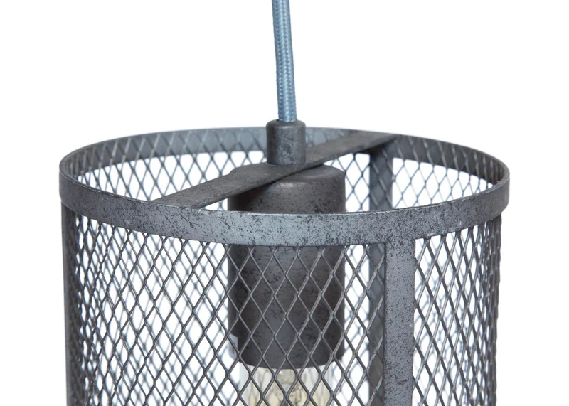 Pendelleuchte Hängeleuchte BO mit 3 Schirmen Nickel Antik Optik