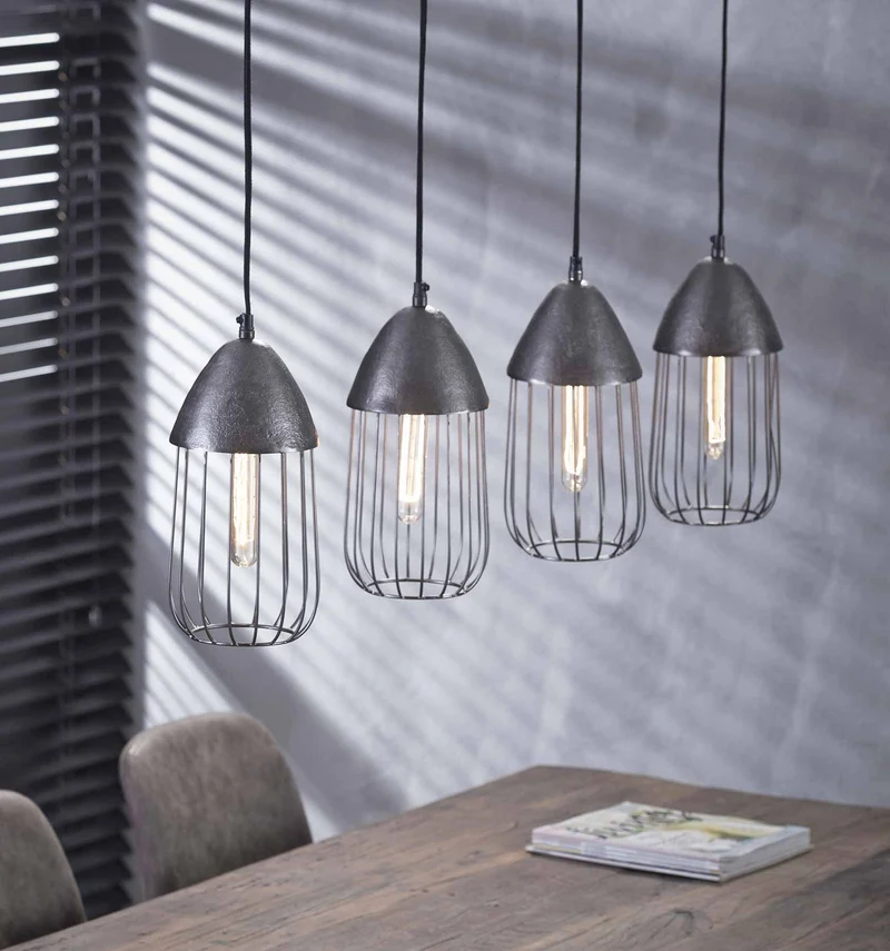 Hängeleuchte Pendelleuchte ANISSA 4-flammig Farbton Black Nickel