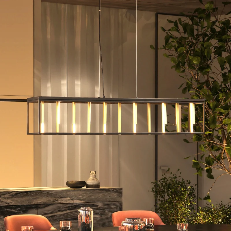 B-Ware Fischer und Honsel Pendelleuchte LED Grid Schwarz dimmbar CCT SIEHE TEXT/FOTO