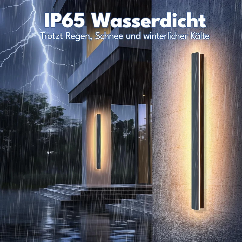 B-Ware GSALDY Wandleuchte Wandlampe Außenleuchte LED Schwarz Metall 100 cm SIEHE TEXT