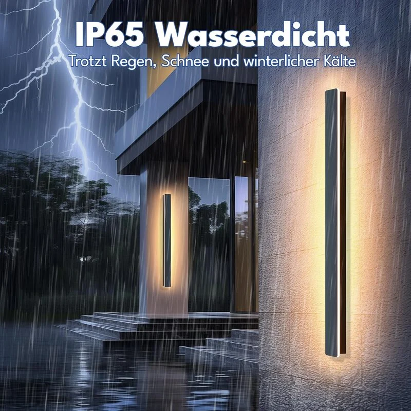 B-Ware GSALDY Wandleuchte Wandlampe Außenleuchte LED Schwarz Metall 100 cm SIEHE TEXT
