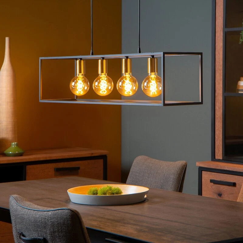 B-Ware Lucide Hängeleuchte Ruben Pendelleuchte Hängelampe Lampe mit Rahmen 4-flmg E27