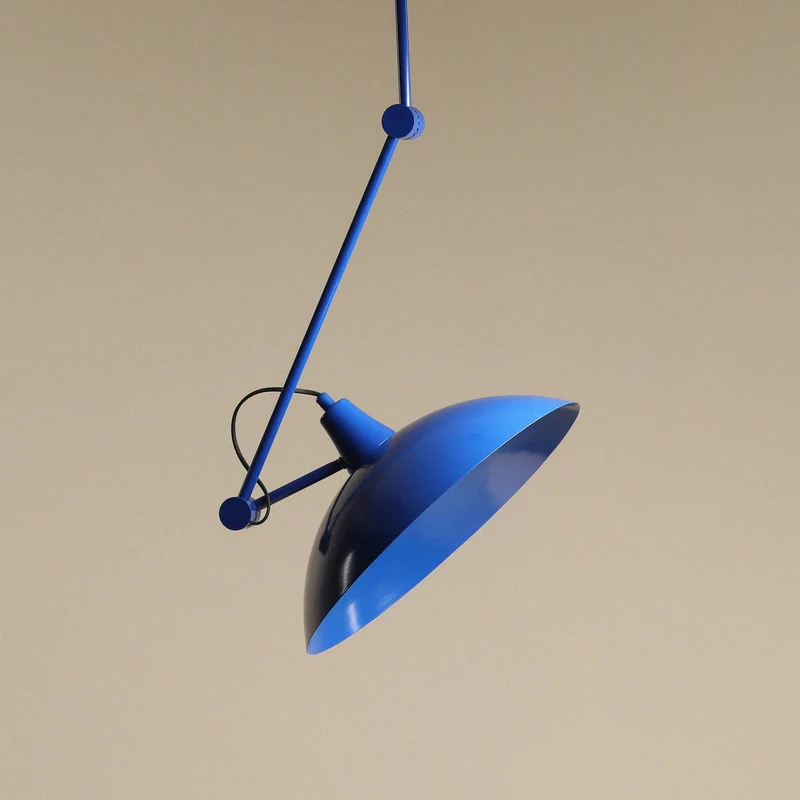 B-Ware Hängeleuchte Pendelleuchte Melos blau Metall skandinavisch höhenverstellbar LED