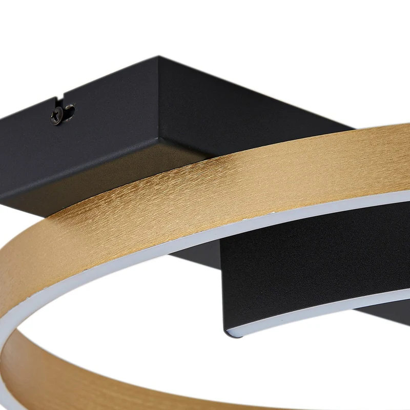 B-Ware Lucande Deckenleuchte Lampe LED Natsuma schwarz gold Ø50 cm Beleuchtung Leuchte