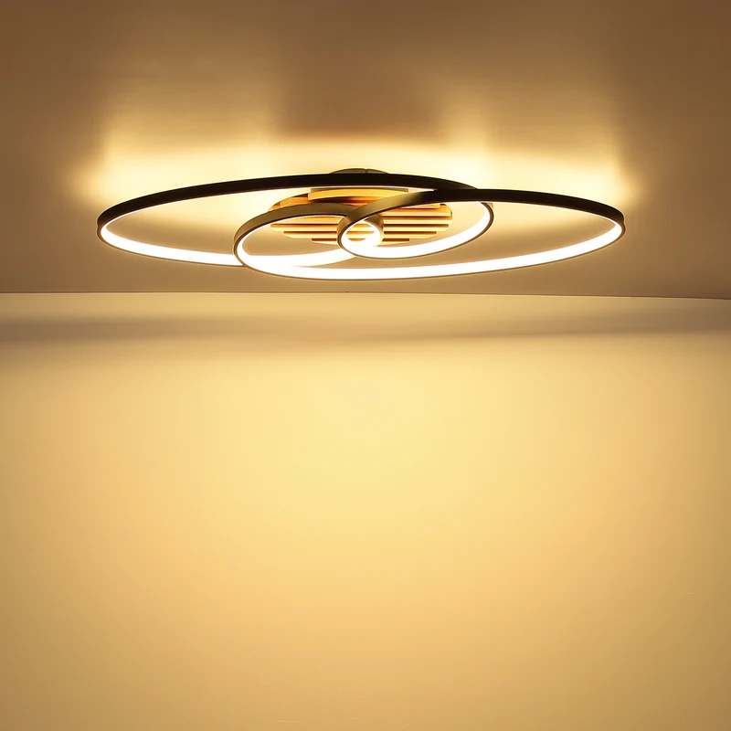 B-Ware Globo Deckenleuchte Lampe LED Tisha I Schwarz Holz 85 cm Warmweiß 40 W Leuc899