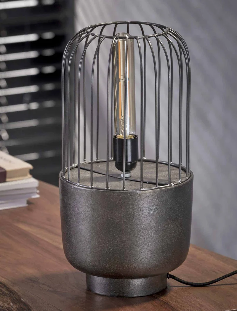 Tischleuchte ANIKA 1-flammig Farbton Black Nickel