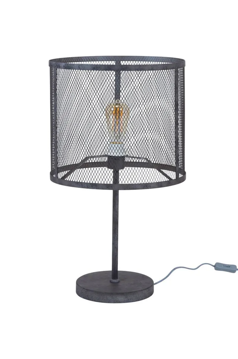 Tischleuchte ROND Silber Antik Look