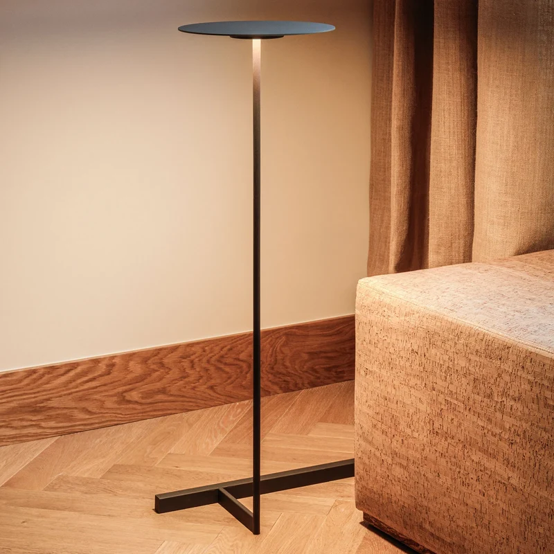 B-Ware Vibia Stehlampe Stehleuchte LED Flat grau Dimmer Warmweiß Leuchte 96 cm 7 W 90Ra