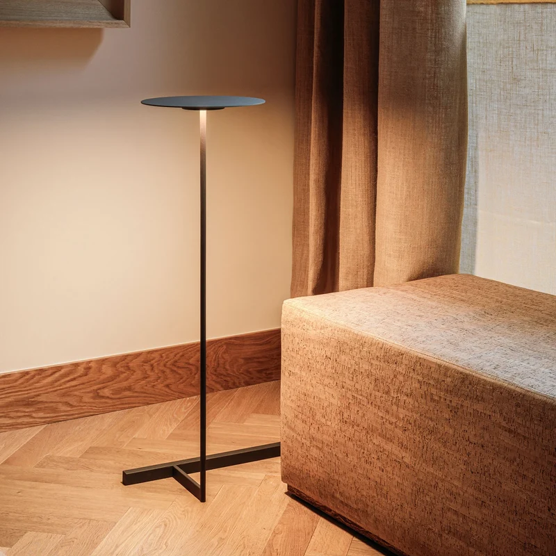 B-Ware Vibia Stehlampe Stehleuchte LED Flat grau Dimmer Warmweiß Leuchte 96 cm 7 W 90Ra