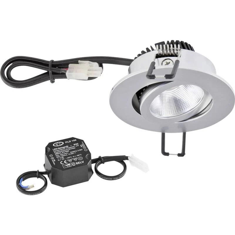 B-Ware EVN Einbauleuchte Deckenspot LED warmweiß Chrom fest verbaut Leuchte Möbelbau