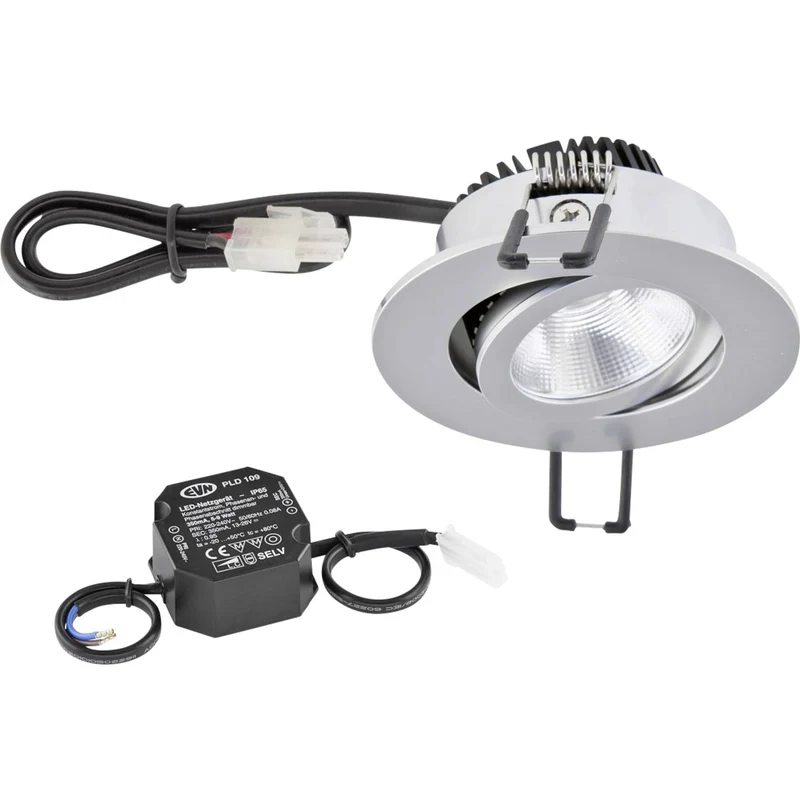 B-Ware EVN Einbauleuchte Deckenspot LED warmweiß Chrom fest verbaut Leuchte Möbelbau