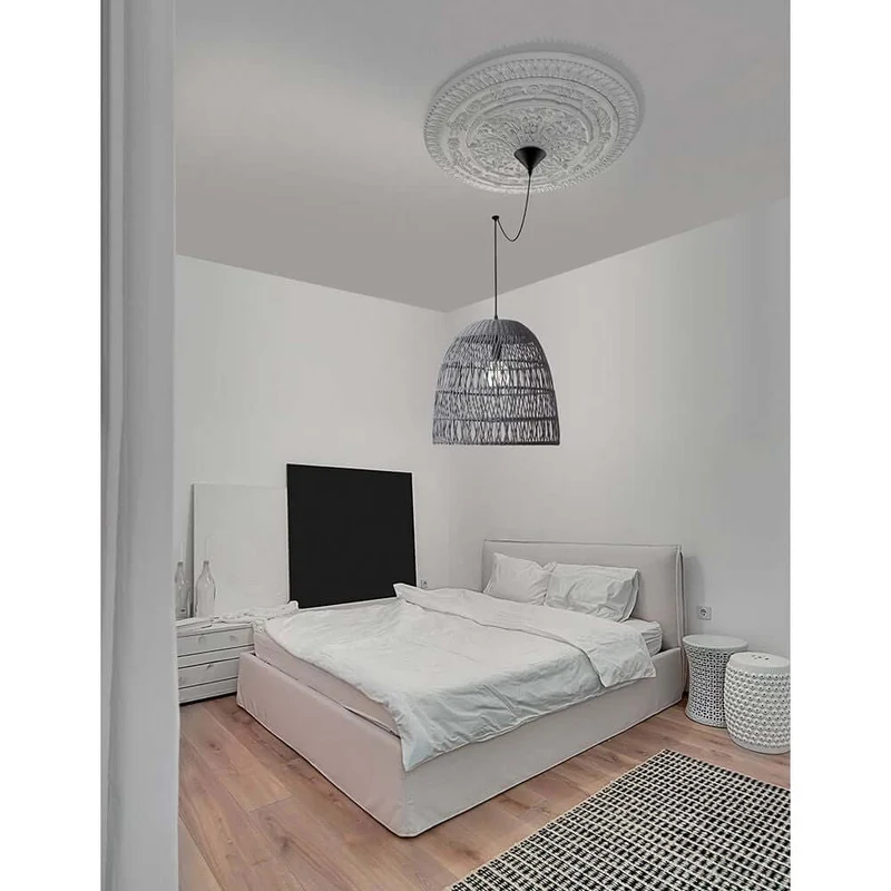 Destin Hängelampe Grau Rattan