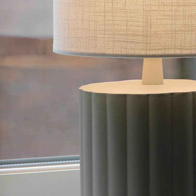 B-Ware Markslöjd Tischleuchte Lampe Can Keramik Textil Weiß Grau 57 cm E27 LED Leuchte
