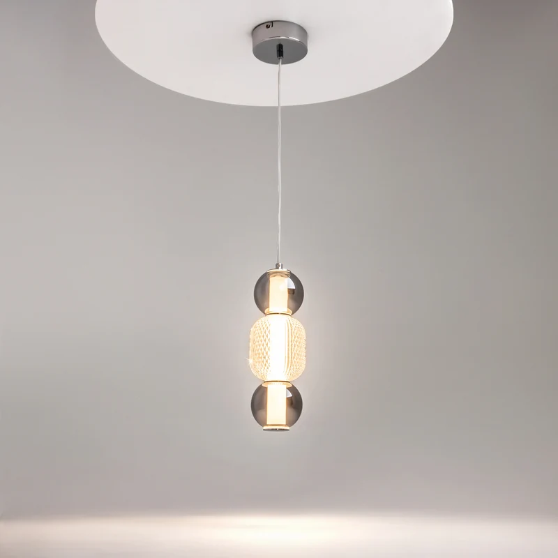 B-Ware Maytoni Hängeleuchte Pendelleuchte LED Glas Chrom Drop Ø 12 cm 3000 K 16 W Lampe