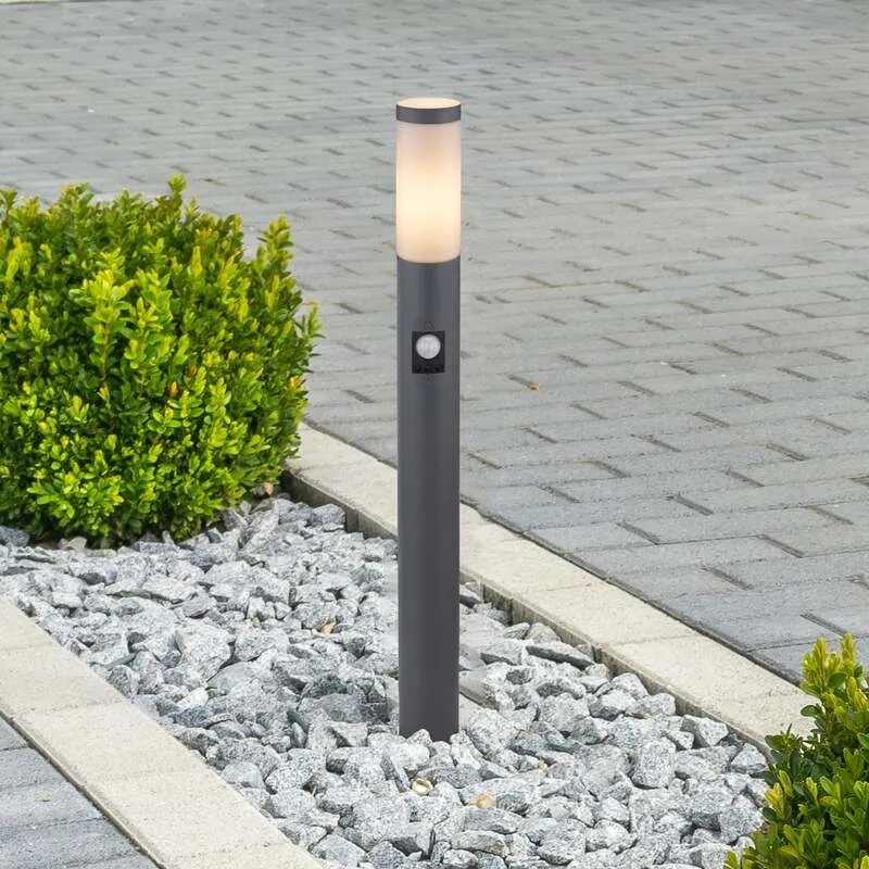 B-Ware Globo Wegeleuchte Boston H 80 cm mit Sensor anthrazit Sockelleuchte Gartenlampe