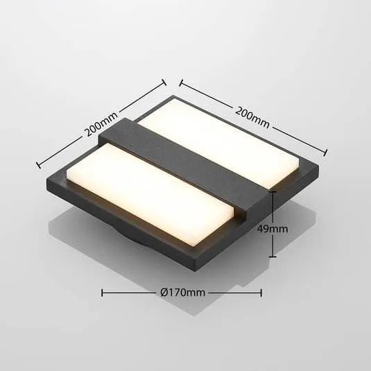 B-Ware Lucande Gylfi LED-Außenwandleuchte Wandleuchte Garten Lampe Leuchte quadratisch
