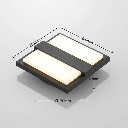 B-Ware Lucande Gylfi LED-Außenwandleuchte Wandleuchte Garten Lampe Leuchte quadratisch