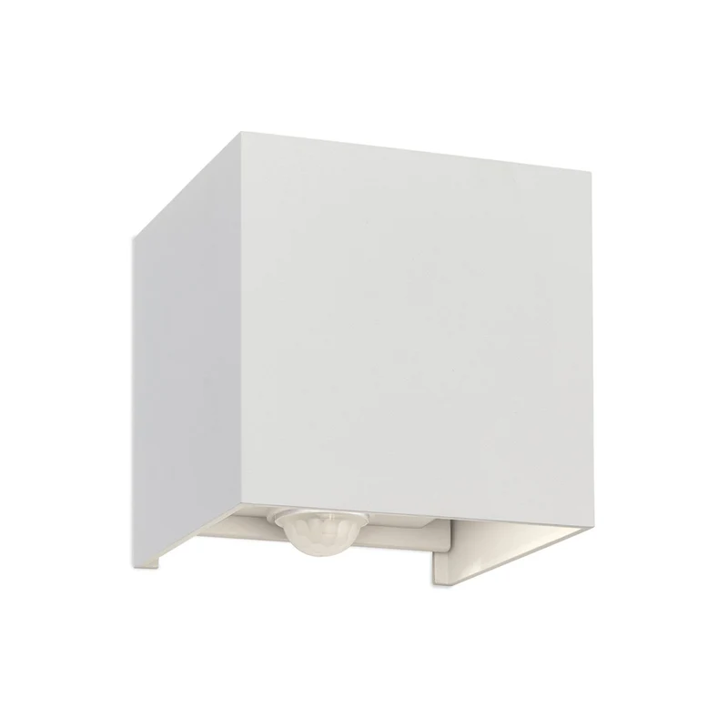 B-Ware ORION Wandleuchte Außenlampe LED Bewegungsmelder Aluminium weiß Cube S