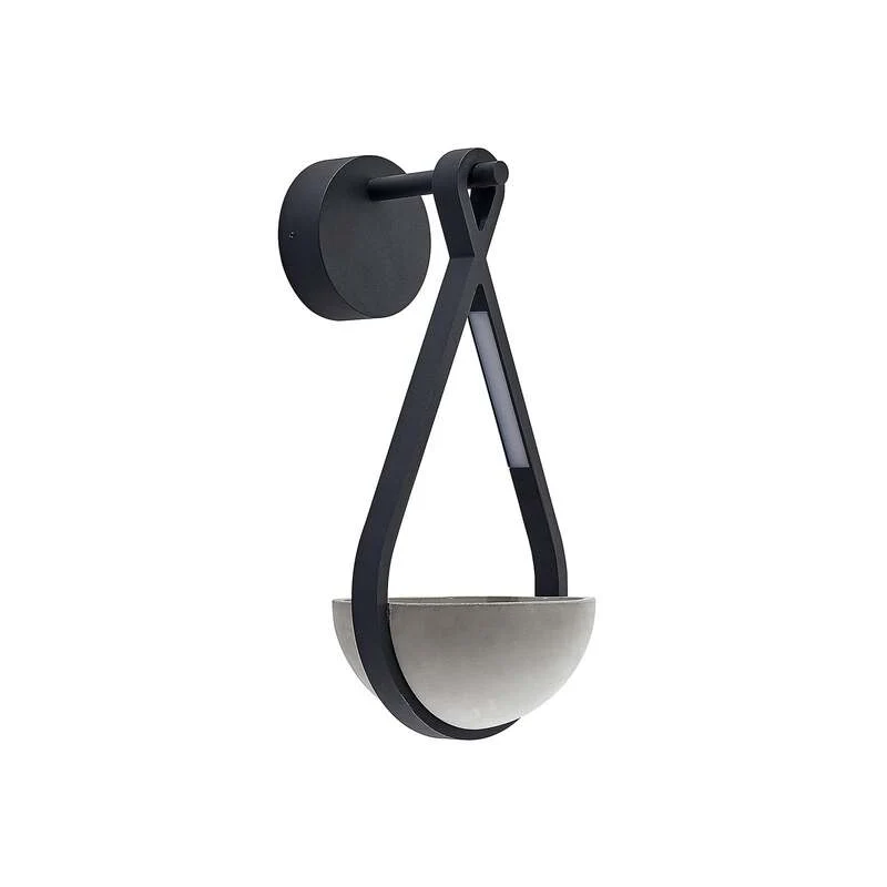 B-Ware Lucande Außenwandleuchte Wandlampe LED Florka Stein Blumenampel SIEHE TEXT/FOTO