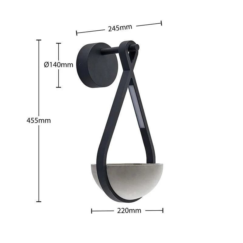 B-Ware Lucande Außenwandleuchte Wandlampe LED Florka Stein Blumenampel SIEHE TEXT/FOTO