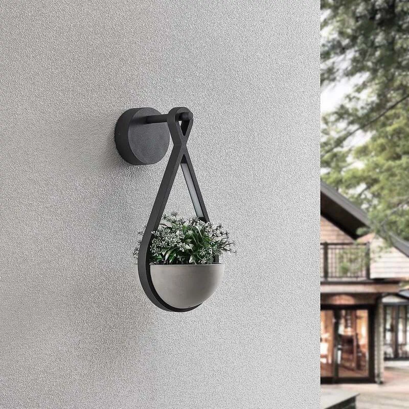 B-Ware Lucande Außenwandleuchte Wandlampe LED Florka Stein Blumenampel SIEHE TEXT/FOTO