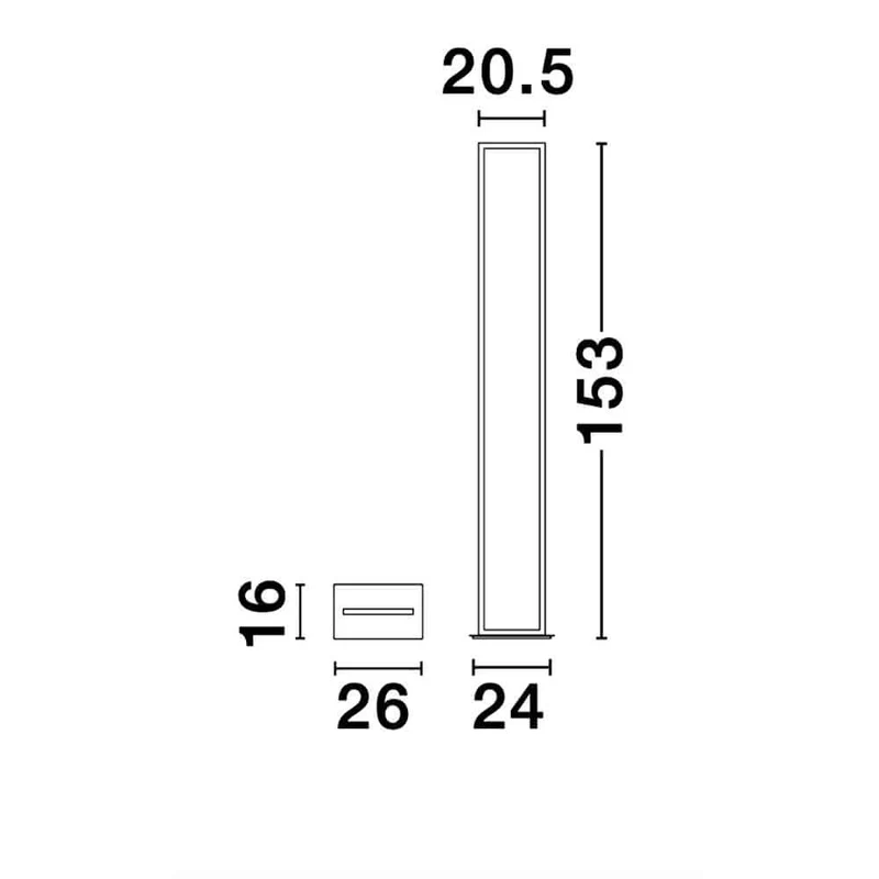 Cornice LED Stehleuchte 153cm Schwarz