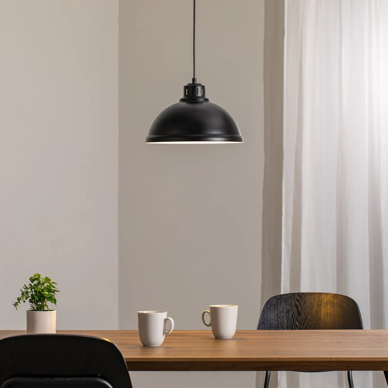 B-Ware Hängeleuchte Pendelleuchte Sven Big Schwarz Stahl E27 Lampe Leuchte Esszimmer