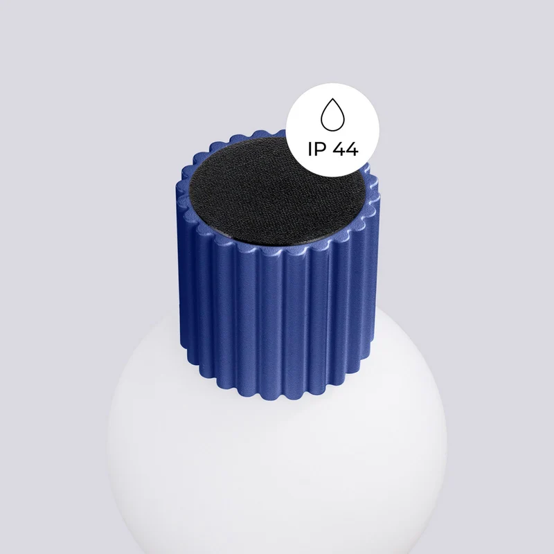 B-Ware SOLLUX LIGHTING Wandleuchte Wandlampe ORBI Glas Aluminium marineblau weiß