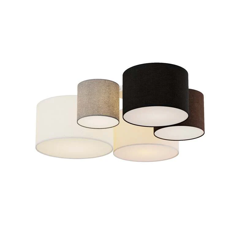 B-Ware Lindby Laurenz Deckenlampe Hängelampe 5-flmg E27 90cm braun-beige SIEHE TEXT
