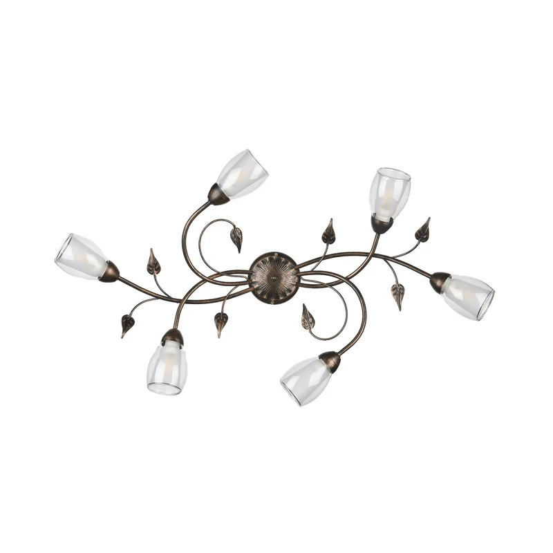 B-Ware Deckenleuchte Lampe Liliana Metall Schwarz Gold Glas Deckenlampe Leuchte LED 518