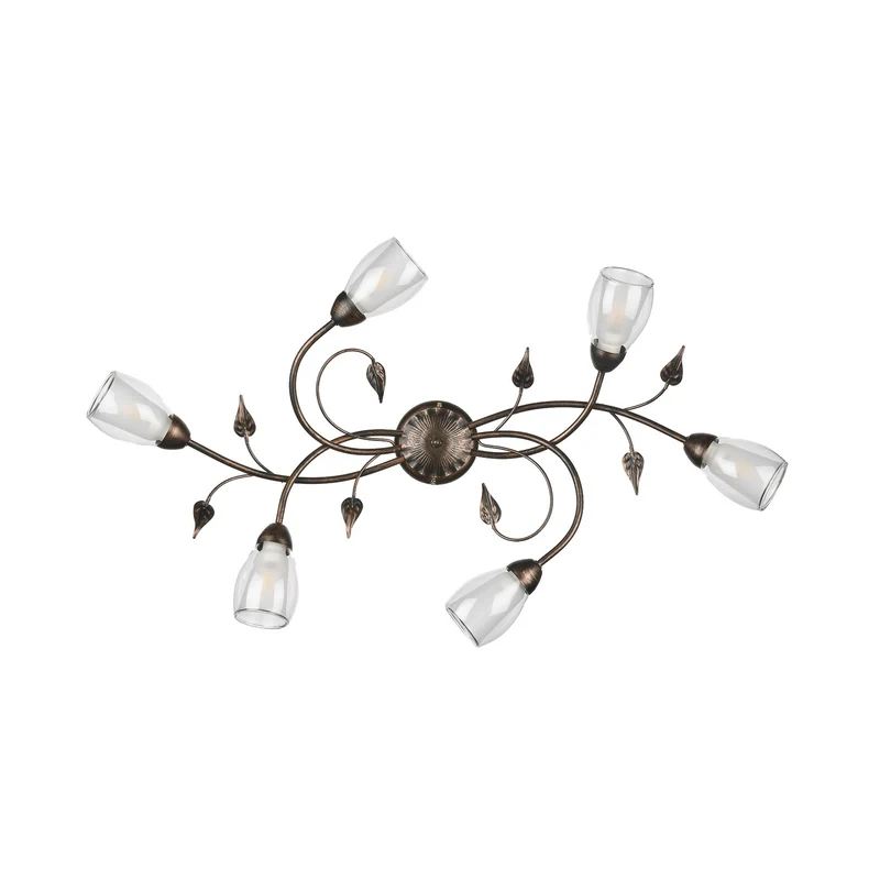 B-Ware Deckenleuchte Lampe Liliana Metall Schwarz Gold Glas Deckenlampe Leuchte LED 518
