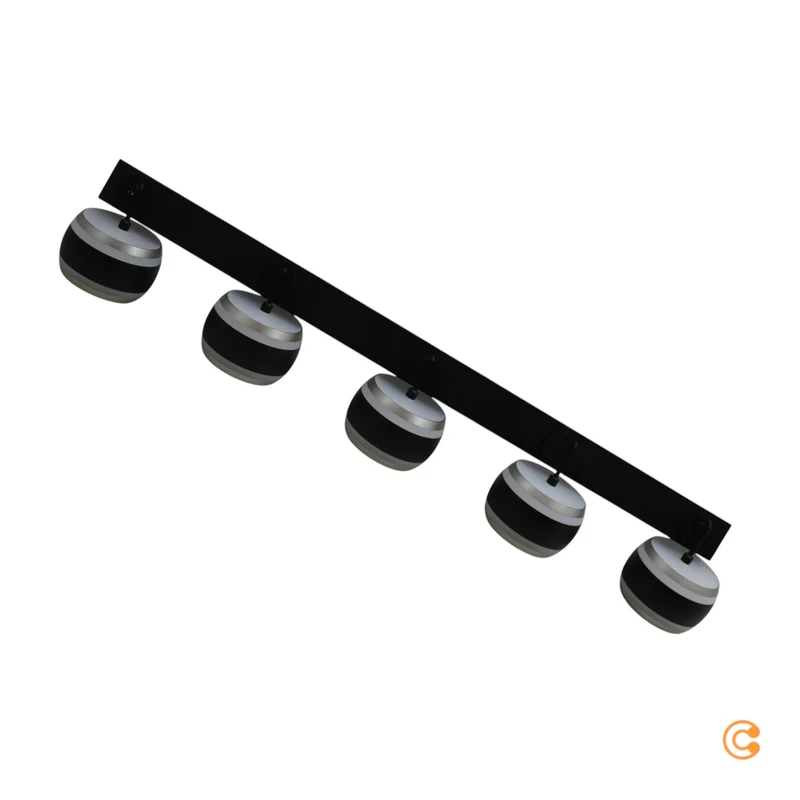 B-Ware Paul Neuhaus PURE LED Hängelampe Falling Rings schwarz Fernbedienung 101 cm 5flg