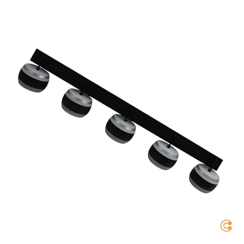 B-Ware Paul Neuhaus PURE LED Hängelampe Falling Rings schwarz Fernbedienung 101 cm 5flg