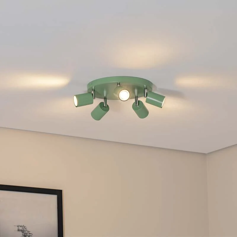 B-Ware Deckenstrahler Fun Strahler Lampe hellgrün Stahl Ø 30 cm verstellbar GU10 LED
