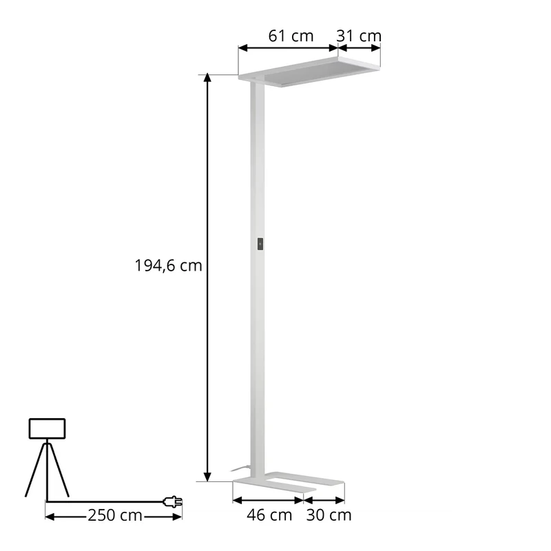 B-Ware PRIOS Stehleuchte Büro Standlampe LED Taronis weiß dimmbar 195cm SIEHE TEXT/FOTO