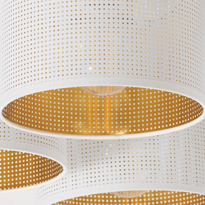 B-Ware Deckenleuchte Deckenlampe Jovin Weiß Gold fünf Schirme Wohnzimmer Esszimmer