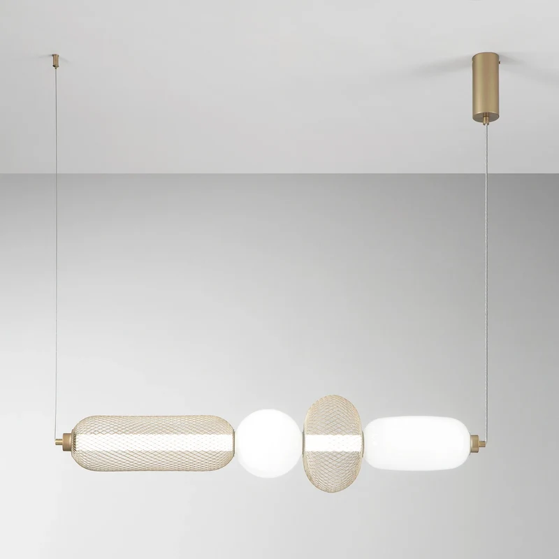 B-Ware Luce Ambiente Design Hängelampe Pendelleuchte LED Glas Metall gold weiß CCT 90cm