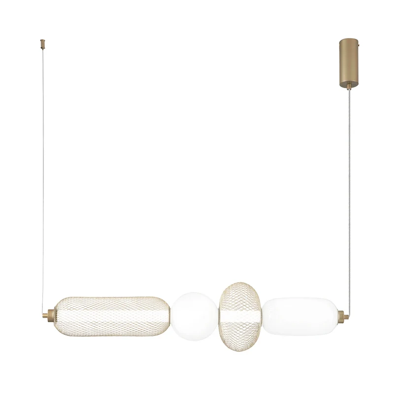 B-Ware Luce Ambiente Design Hängelampe Pendelleuchte LED Glas Metall gold weiß CCT 90cm