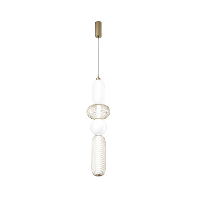 B-Ware Luce Ambiente Design Hängelampe Pendelleuchte LED Glas Metall gold weiß CCT 90cm