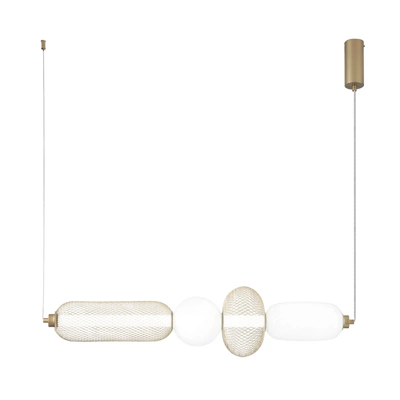 B-Ware Luce Ambiente Design Hängelampe Pendelleuchte LED Glas Metall gold weiß CCT 90cm