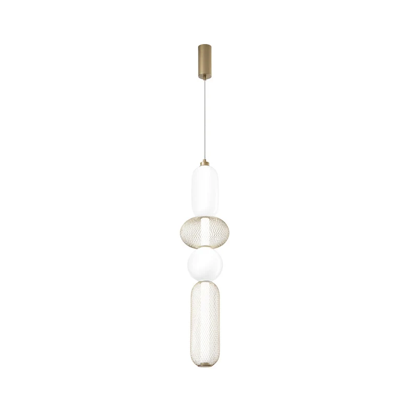 B-Ware Luce Ambiente Design Hängelampe Pendelleuchte LED Glas Metall gold weiß CCT 90cm