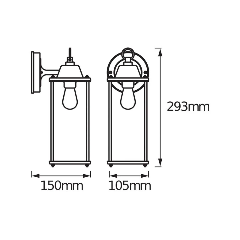 4x B-Ware OSRAM Außenwandleuchte Wandlampe ENDURA CLASSIC LANTERN SQUARE 29 cm 4 STÜCK