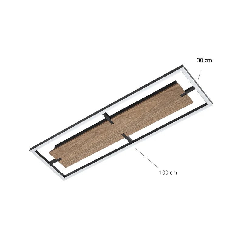 B-Ware Lucande Deckenleuchte Deckenlampe LED Vectra Holz Schwarz dimmbar Beleuchtung
