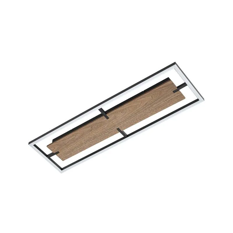 B-Ware Lucande Deckenleuchte Deckenlampe LED Vectra Holz Schwarz dimmbar Beleuchtung